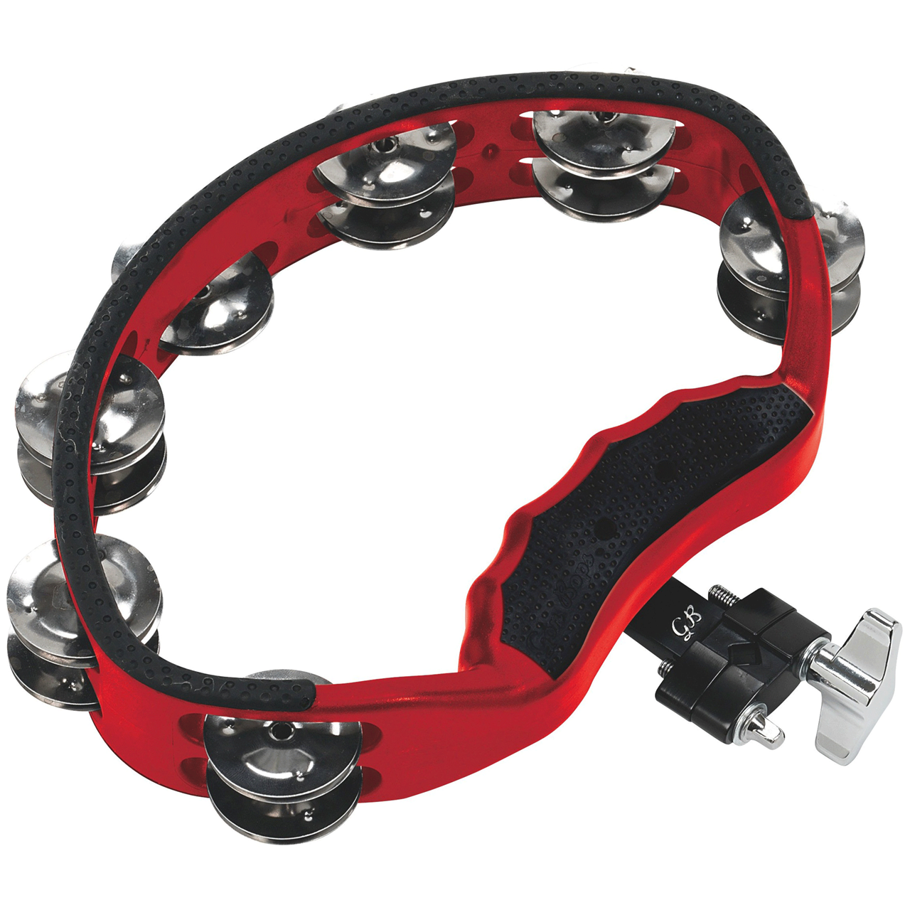 Gon Bops Schellenkranz Rot, mit Clamp