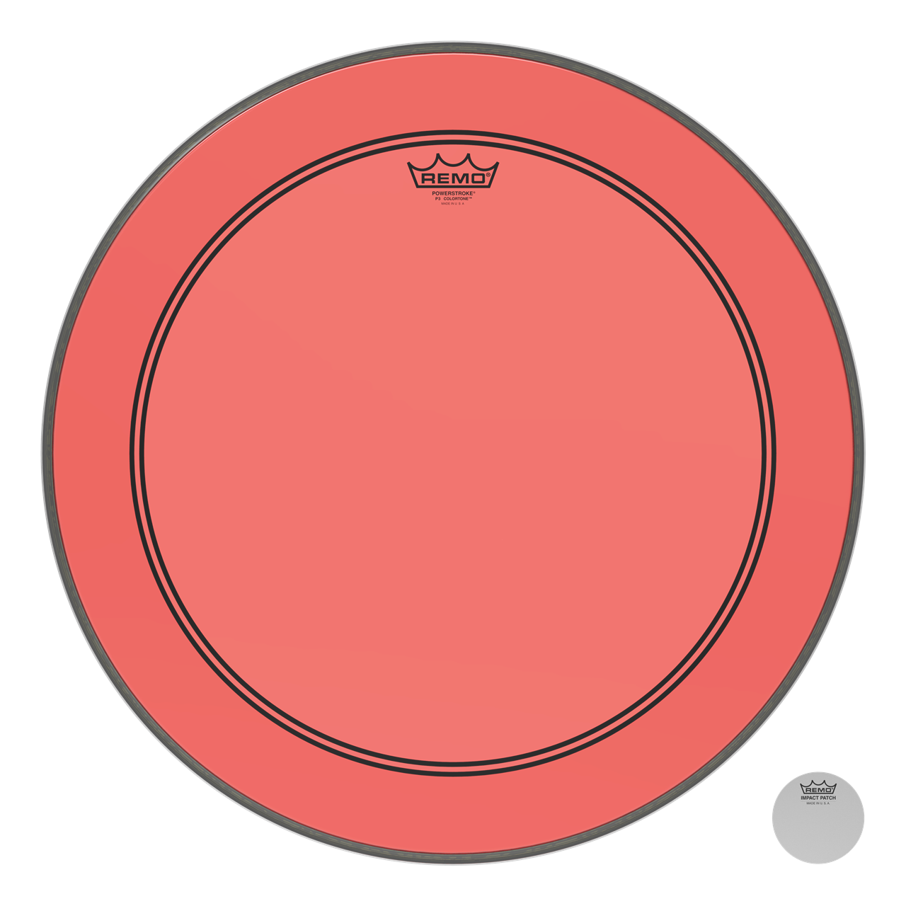 Remo P3-1318-CT-RD Powerstroke3 Colortone Red, 18" Bass Drum Fell