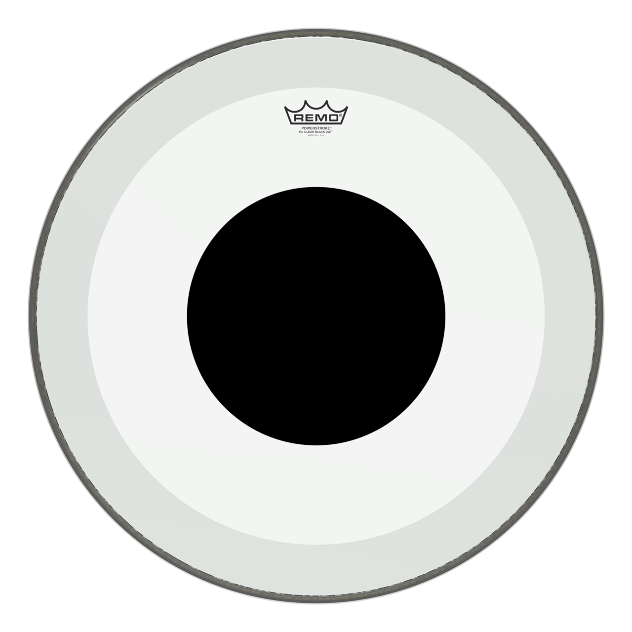 Remo P3-1318-10 Powerstroke3 Clear Black Dot, 18" Bass Drum Fell
