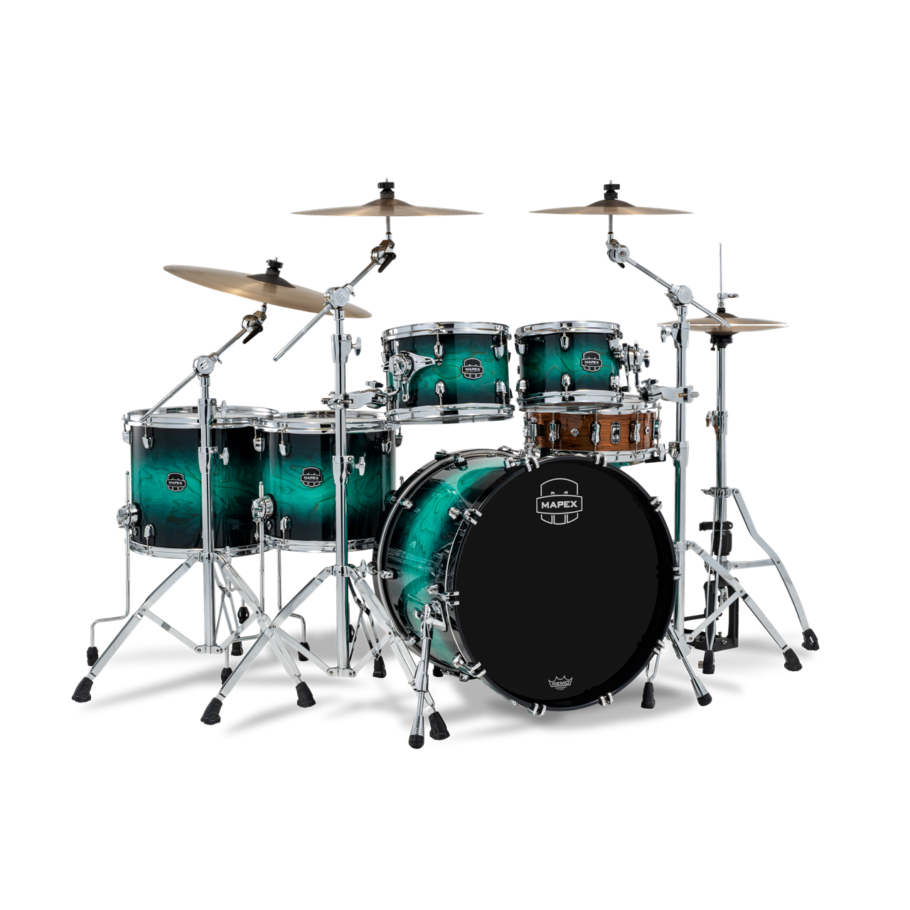 Mapex SR628XUZ Saturn Studioease Shellset 5-teilig, Marine Teal Burst