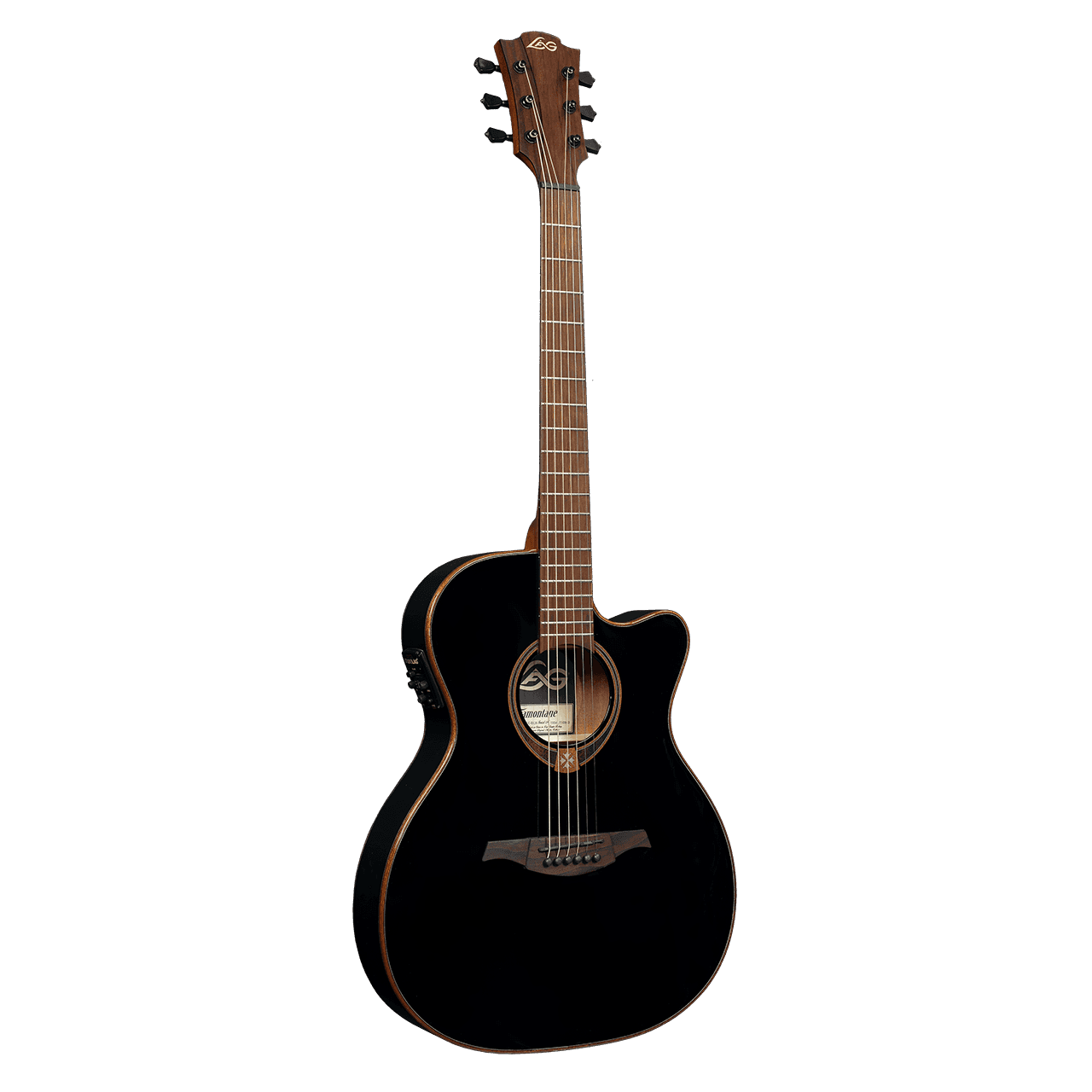 LÂG Tramontane T118ASCE-BLK, Auditorium, Slimbody, Cutaway, Electro, schwarz