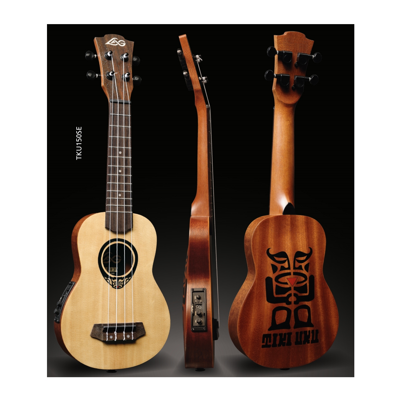 LÂG Ukulele Tiki TKU150CE Konzert