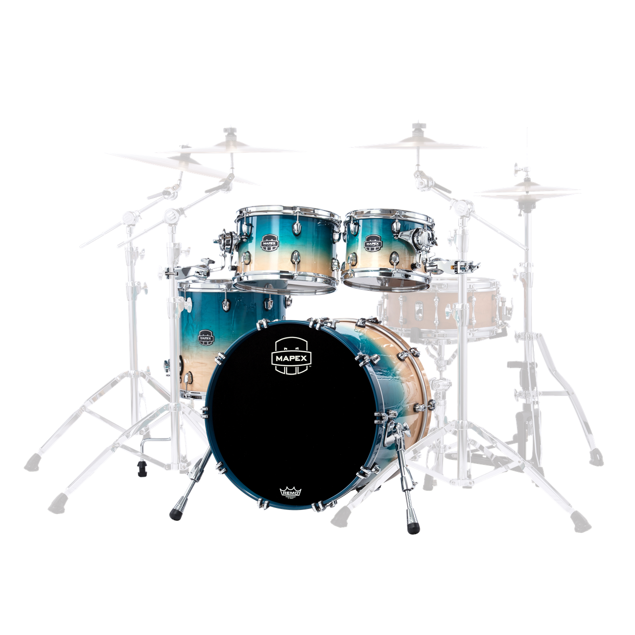 Mapex SR504X Saturn Fusion Shellset 4-teilig, Aqua Fade