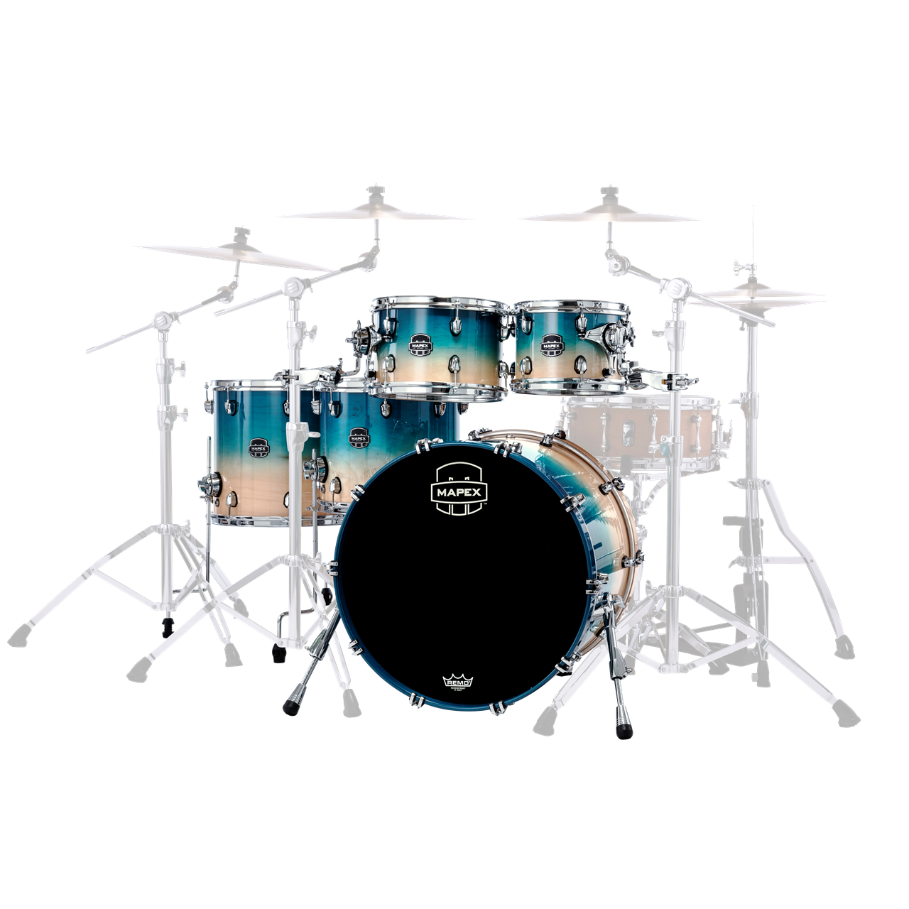 Mapex SR628UX Saturn Studioease Shellset 5-teilig, Aqua Fade