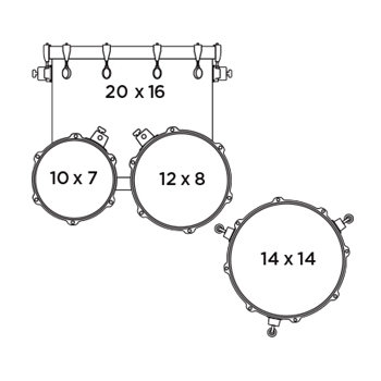 Mapex SR504X Saturn Fusion Shellset 4-teilig, Satin Black