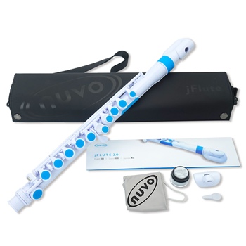 Nuvo N220JF jFlute2.0 "Donut" Kinder Querflöte in C, Weiss-Blau