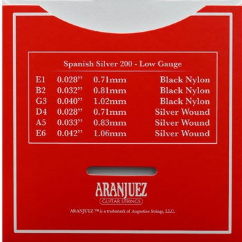 Aranjuez Spanish Silver 200 - Low Tension - Klassikgitarren Saiten Set
