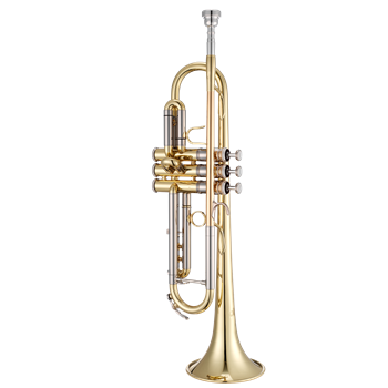 XO Brass Trompete 1602LR4, Reverse-Mundrohr Goldmessing, in Bb