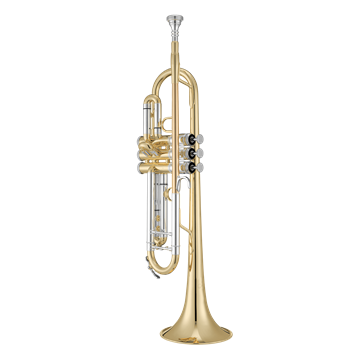 XO Brass Trompete 1602LS4, Standard-Mundrohr Goldmessing, in Bb