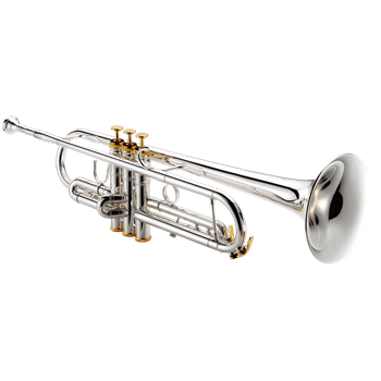 XO Brass Trompete 1602SR4, Reverse-Mundrohr, versilbert mit vergoldeten Applikationen in Bb