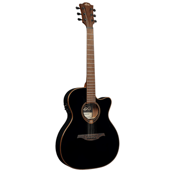 LÂG Tramontane T118ASCE-BLK, Auditorium, Slimbody, Cutaway, Electro, schwarz