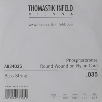 Thomastik Acoustic-Basssaite, Einzelsaite (C), Acoustic Bass, Medium Light, Round Wound