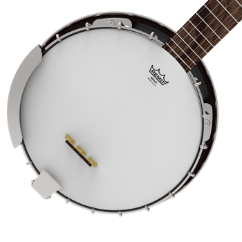 Remo Banjofell, Head Coated Top 11" Weiss High Collar