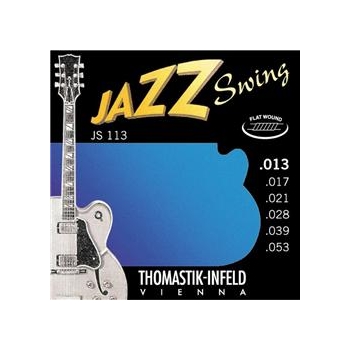 Thomastik, Jazzgitarren-Saite Jazz Swing, für E-Gitarre, Set, Medium, Flat Wound