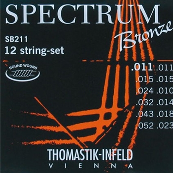 Thomastik Westerngitarrensaiten, Spectrum Bronze, 12-String-Set, Light, round wound