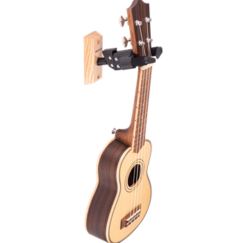 Hercules USP10WB Ukulelenwandhalter mit Holzplatte natural