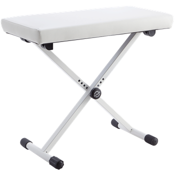 K&M Keyboardbank 14077 weiss, breit, Kunstleder