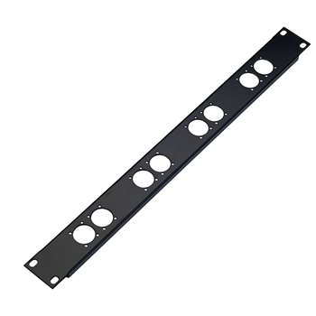 K&M 19" Frontplatte 28308, 1 HE, 8 Bohrungen für XLR Anschlüsse