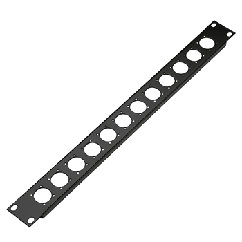 K&M 19" Frontplatte 28312, 1 HE, 12 Bohrungen für XLR Anschlüsse