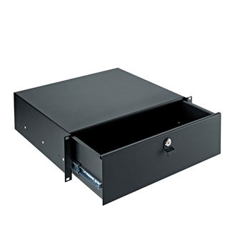 K&M 19" Rack-Schublade 491/2, schwarz, 3 HE, 8,1 kg