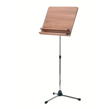 K&M Orchester-Notenpult 118/3 verchromt, Holzplatte Nussbaum