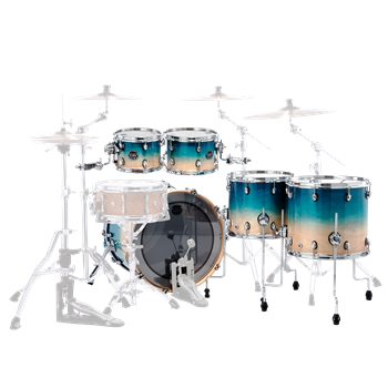 Mapex SR628UX Saturn Studioease Shellset 5-teilig, Aqua Fade